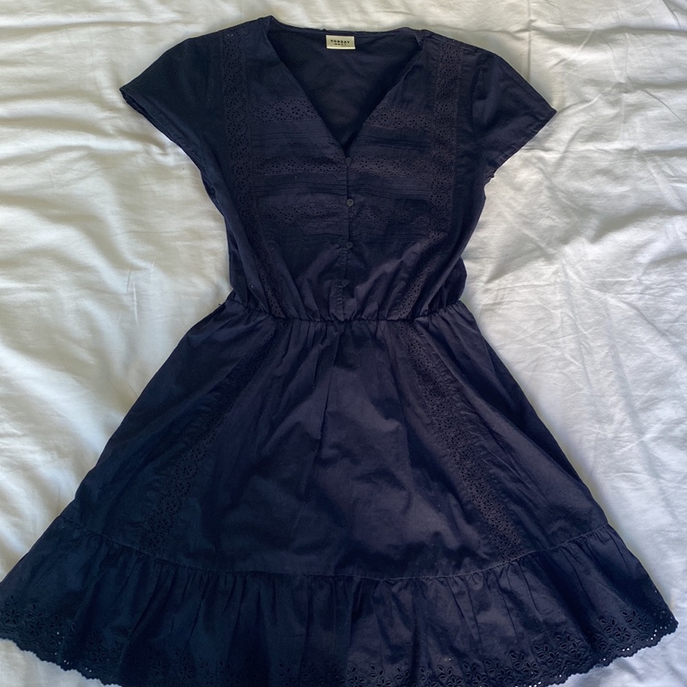 Reworked Sunday Best Navy Dress